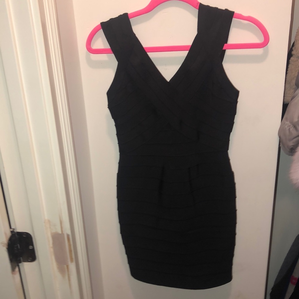 black aqua dress